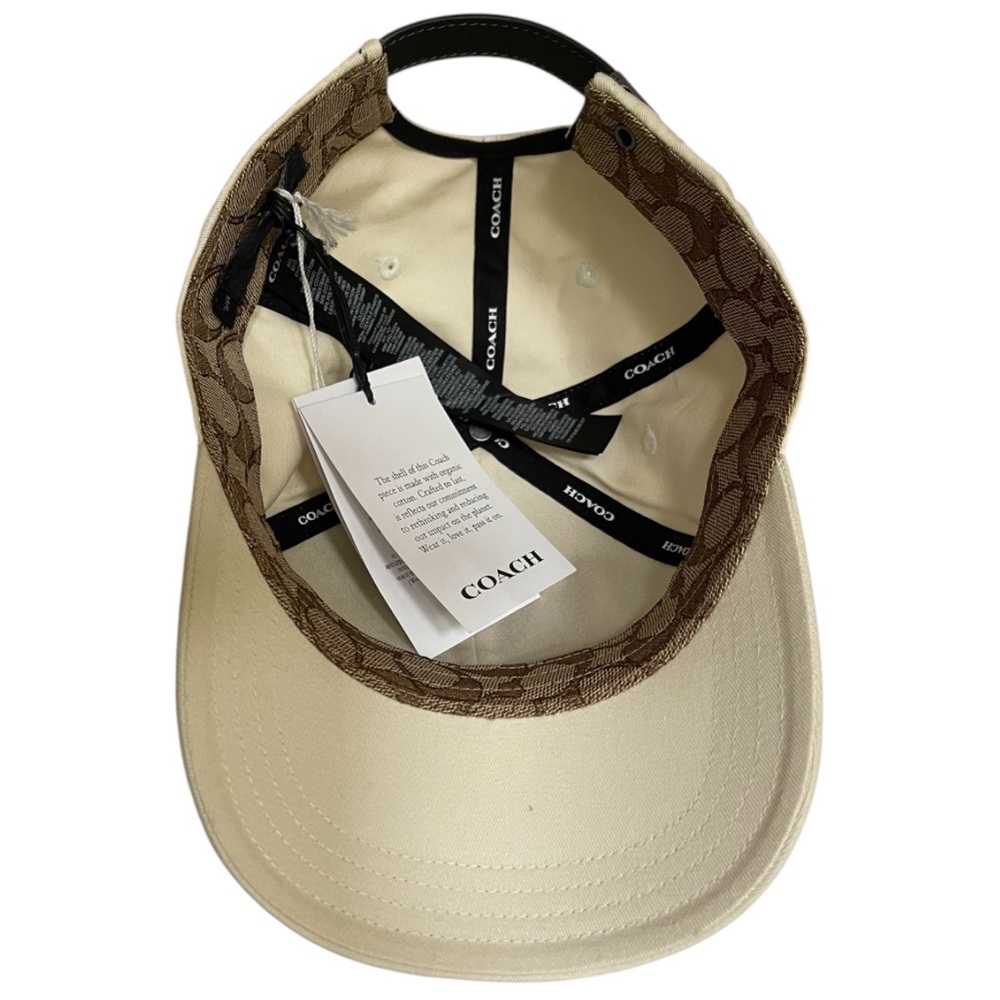 NWT COACH Embroidered Baseball Hat In The Color Chalk. This Is A Size M/L. - Picture 3 of 12